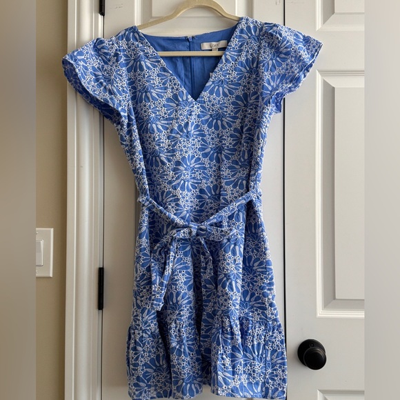 LOFT Blue and White Floral Dress - Picture 2 of 6